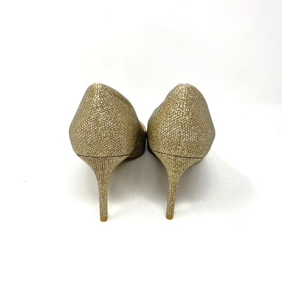 Stuart Weitzman Linsi 75 Pointed Toe Metallic Woven Pump Heels Rubber Sole NWB - Picture 6 of 13